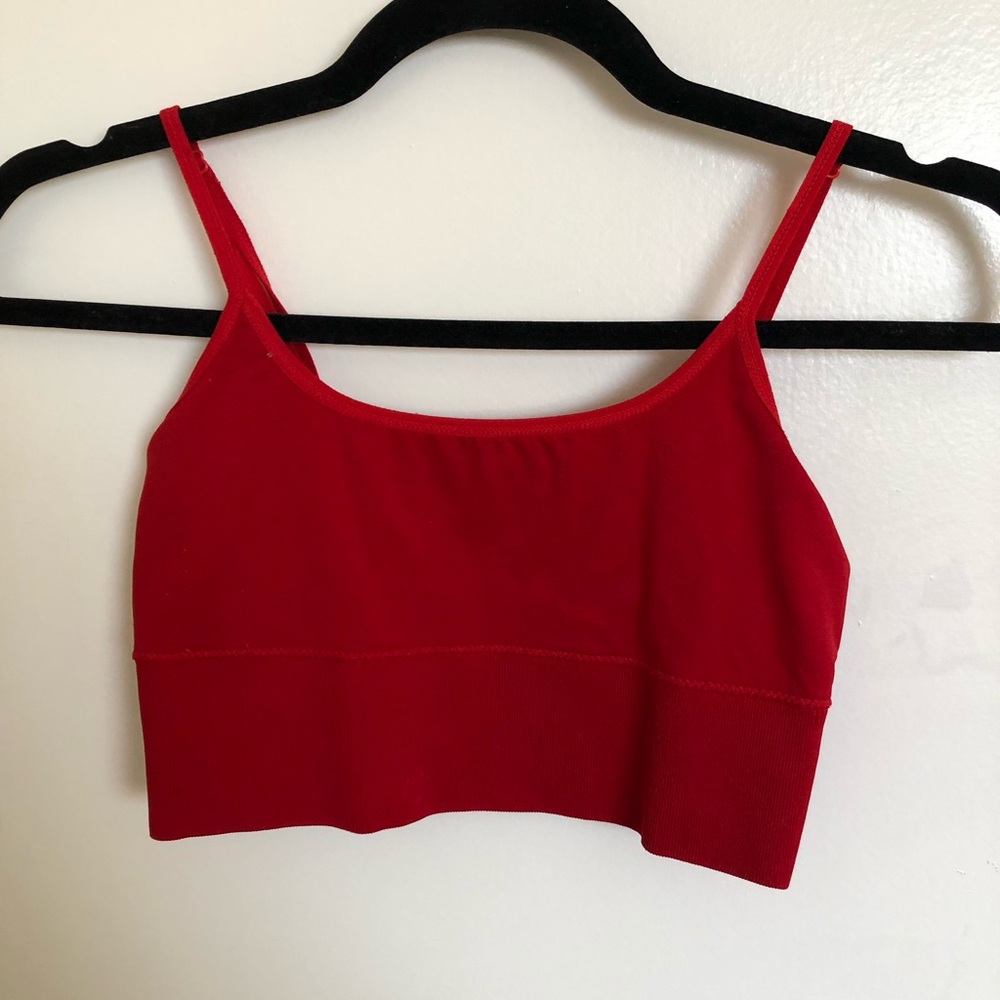 Garage red seamless scoop back tank